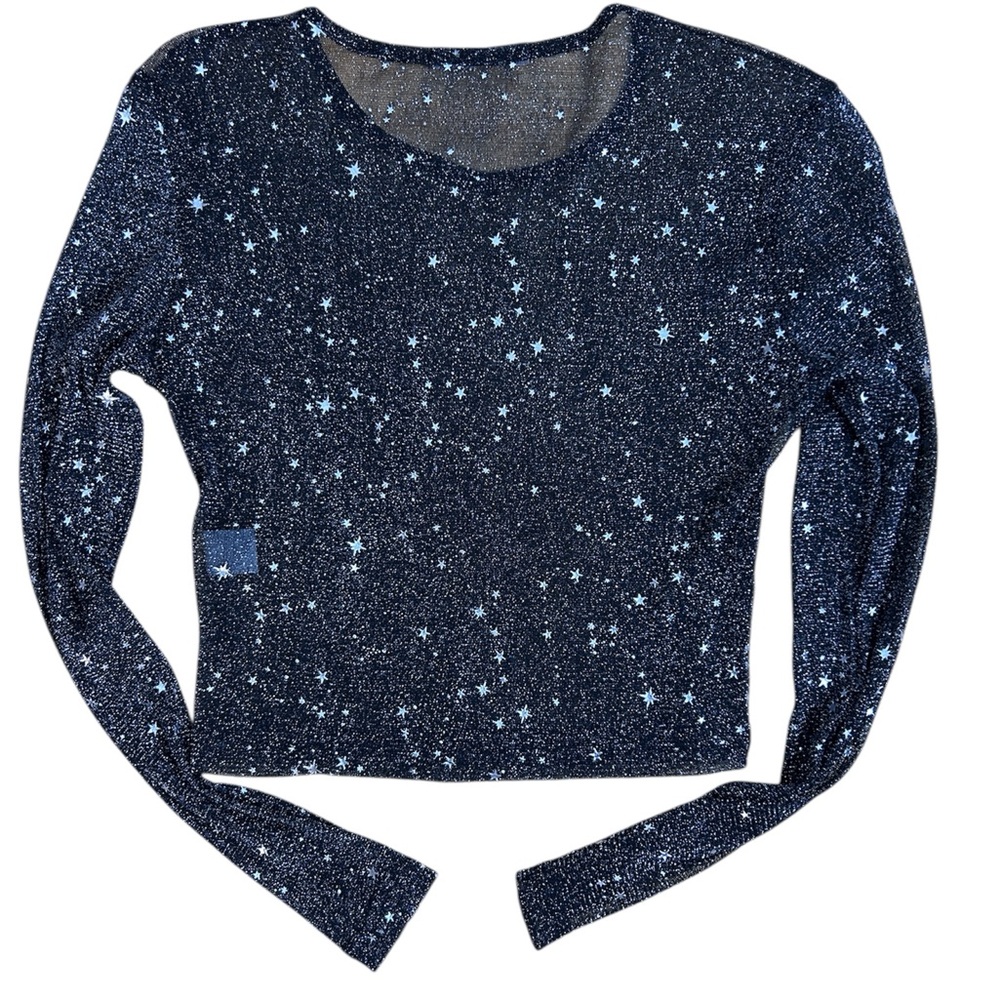 Mango Glittering Starry Black Top